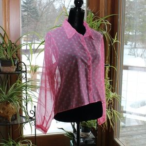 Selena Gomez - Sheer pink blouse Juniors XL